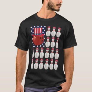 Camiseta Bola de boliche American Flag 4 de julho US Bowler