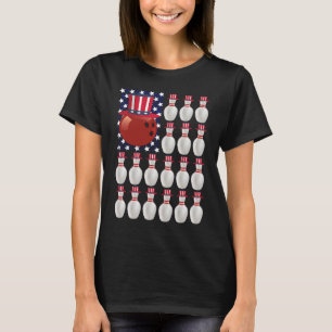 Camiseta Bola de boliche American Flag 4 de julho US Bowler