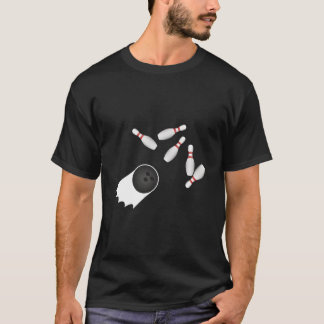 Camiseta Bola de Boliche Atingindo Strike Jogador de Bolich