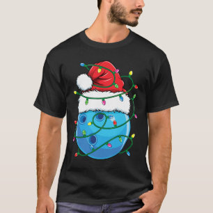 Camiseta Bola de boliche Com Homens Do Papai Noel Xma De Na