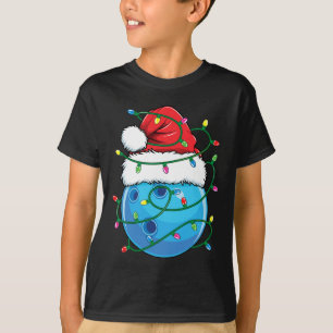 Camiseta Bola de boliche Com Homens Do Papai Noel Xma De Na