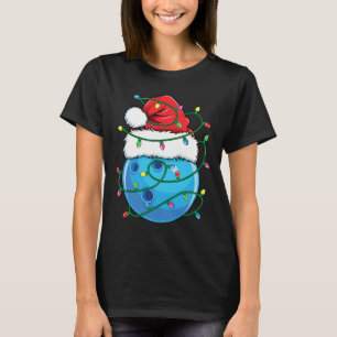 Camiseta Bola de boliche Com Homens Do Papai Noel Xma De Na