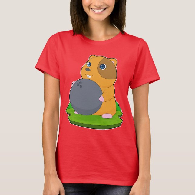 Camiseta Bola de boliche de Boliche de Hamster (Frente)
