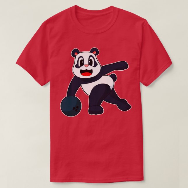 Camiseta Bola de boliche de Boliche Panda (Frente do Design)