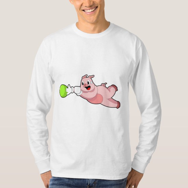 Camiseta Bola de boliche de porcos (Frente)