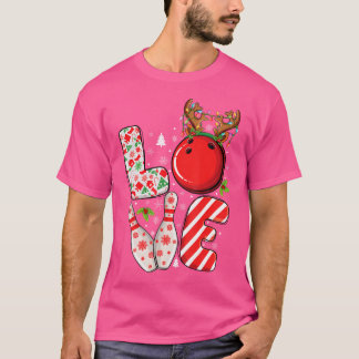 Camiseta Bola de boliche De Xmas E Pinos De Natal Correspon
