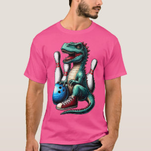 Camiseta Bola de boliche Dinossauro Engraçado Dino Bowler A