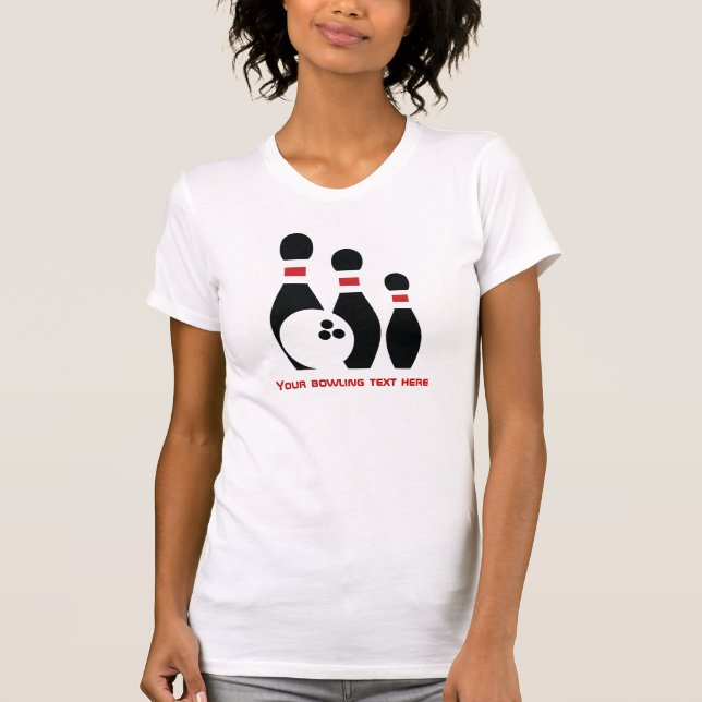 Camiseta Bola de boliche e pinos personalizados (Frente)