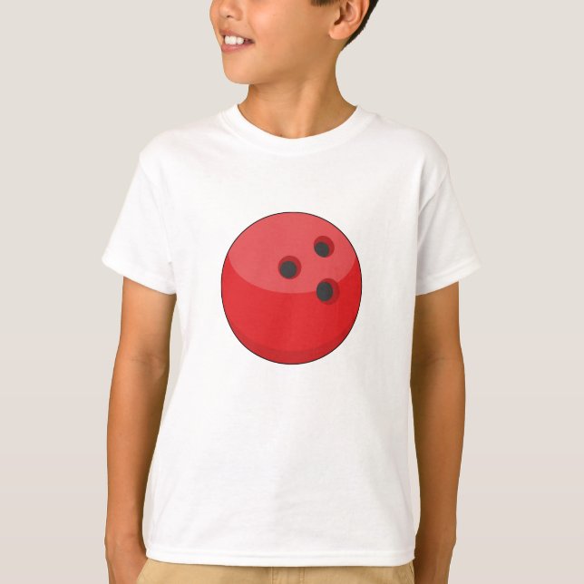 Camiseta Bola de boliche vermelha (Frente)