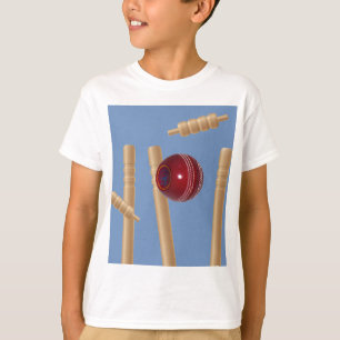 Camiseta Bola De Críquete E Pedaços,