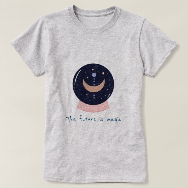 Camiseta Bola de cristal mística psíquica (Frente do Design)