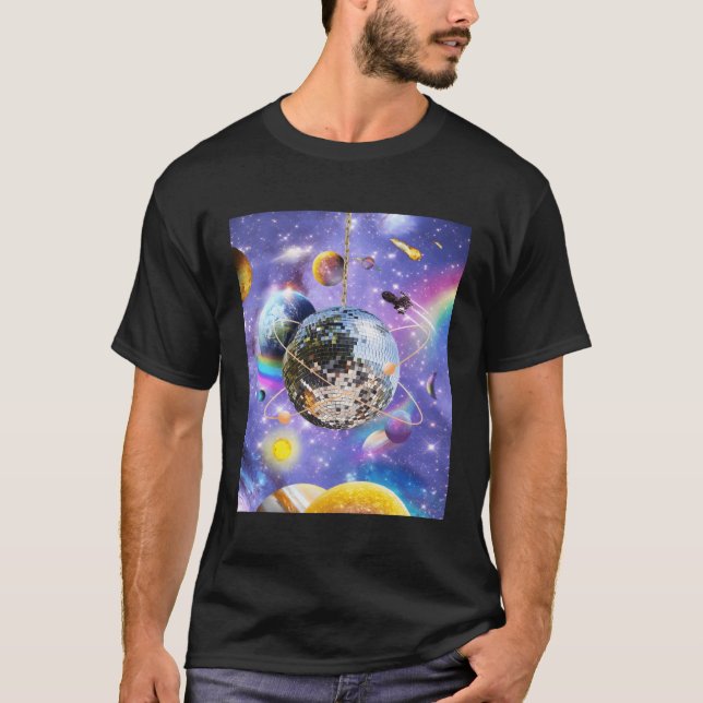 Camiseta Bola de Disco da Galáxia Espacial (Frente)