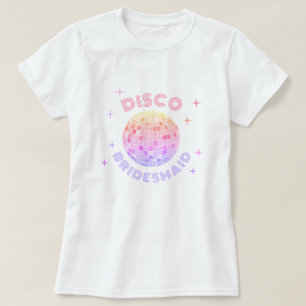 Camiseta Bola de Disco Rosa 70s Bachelorette Disco Bridesma