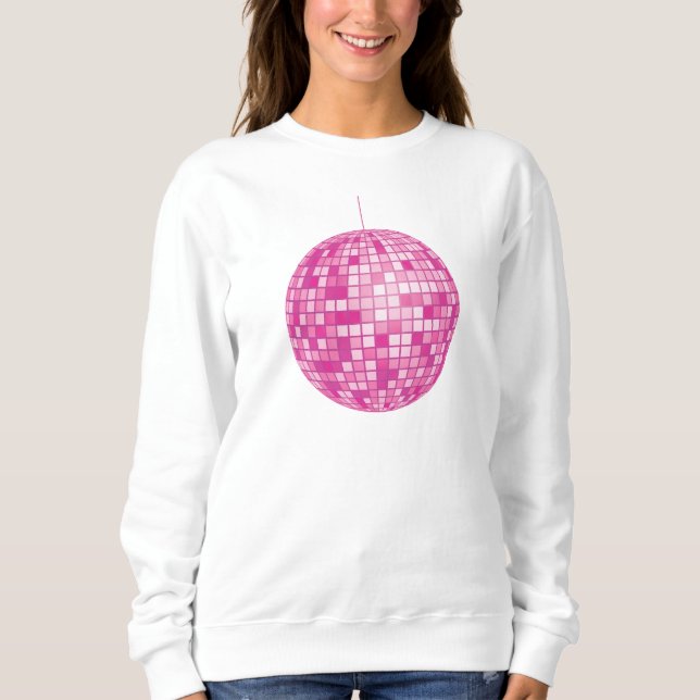 Camiseta Bola de Disco Rosa, Espelho Espelho, Retro, 70, 80 (Frente)
