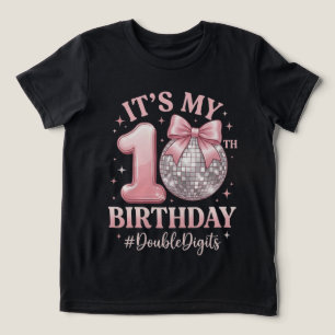 Camiseta Bola de Discoteca de Aniversário de 10 Anos Laço R