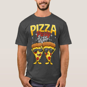 Camiseta Bola de discoteca divertida do partido da pizza óc