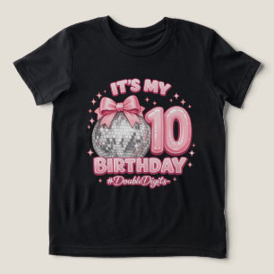 Camiseta Bola de Discoteca Feminina com Laço Rosa de 10º An