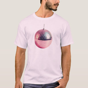 Camiseta Bola de Discoteca Rosa – Estética de Festa para Sw