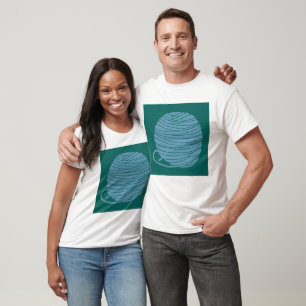 Camiseta Bola de Fio Verde e Azul