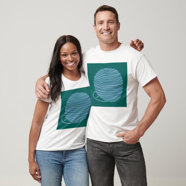 Camiseta Bola de Fio Verde e Azul (Unissex)