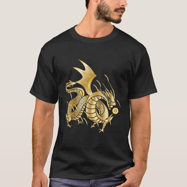 Camiseta Bola de Fogo do Dragão Chinês sem Ouro (Frente)