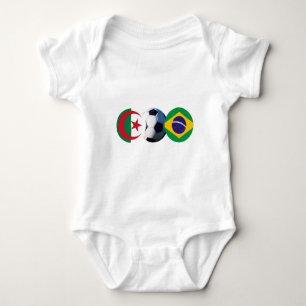 Camiseta Bola de Futebol Argélia e Brasil Bandeiras do MUS