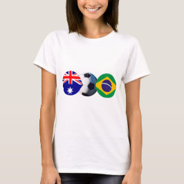 Camiseta Bola de Futebol Austrália e Brasil Bandeira do MUS