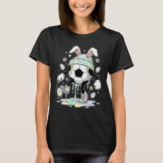 Camiseta Bola de Futebol Coelho de Páscoa Ovo Gotejamento S