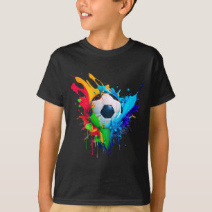 Camiseta Bola de Futebol Colorida Legal Salpico de Amor Art