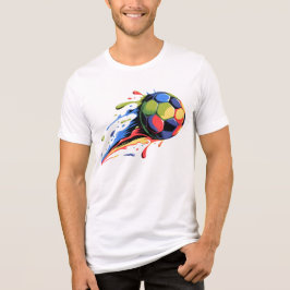 Camiseta Bola de Futebol com Borrifos de Tinta Vibrantes Es