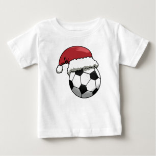 Camiseta Bola de Futebol com Chapéu de Natal do Papai Noel