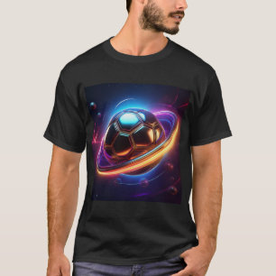 Camiseta Bola De Futebol Como Planeta Saturno, Design De Es