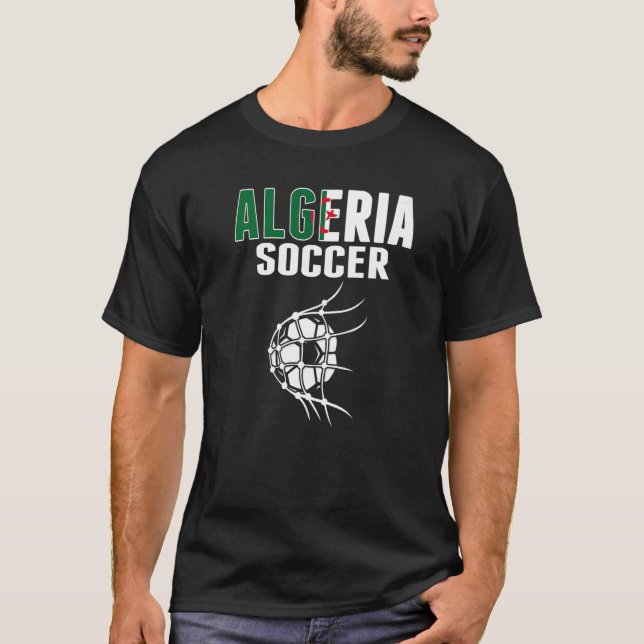 Camiseta Bola De Futebol Da Argélia Na Rede, Apoios De Fute (Frente)