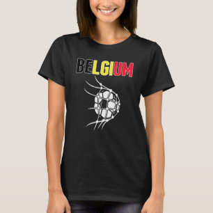 Camiseta Bola de futebol da Bélgica na rede Apoiar a seleçã