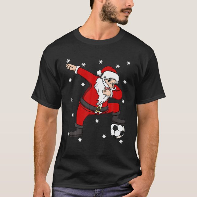 Camiseta Bola De Futebol Dabbing Papai Noel Esporte Pl (Frente)