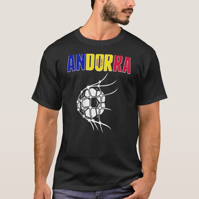 Camiseta Bola De Futebol De Andorra Em Apoio Líquido Ao Cal (Frente)