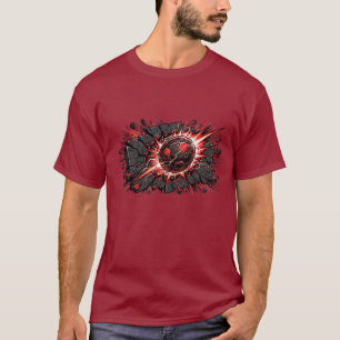 Camiseta Bola de Futebol de Lava Explosiva Design de Arte C