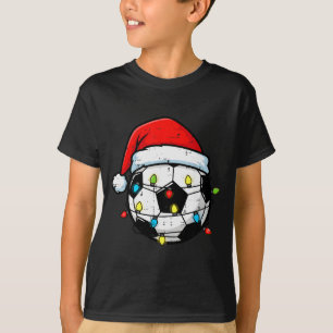 Camiseta Bola de Futebol de Natal Papai Noel Xmas Futebol E