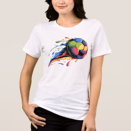 Camiseta Bola de Futebol Dinâmico Salpico de Tinta Colorido