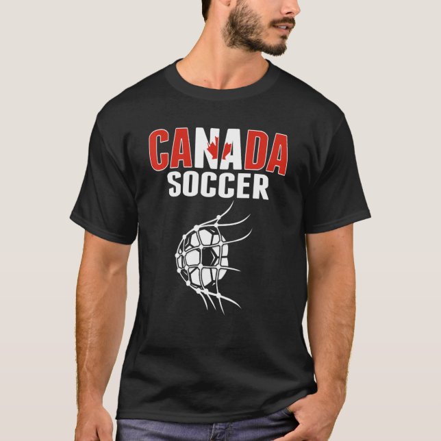 Camiseta Bola De Futebol Do Canadá Na Rede De Futebol Do Ca (Frente)