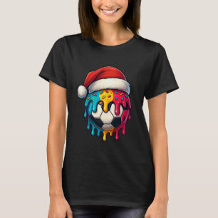 Camiseta Bola de Futebol do Papai Noel Desenho Esportivo Na