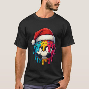 Camiseta Bola de Futebol do Papai Noel Desenho Esportivo Na