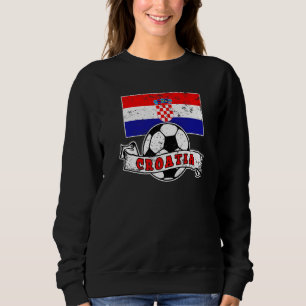 Camiseta BOLA DE FUTEBOL E BANDEIRA DA Croácia DEITADOS