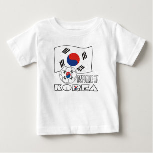 Camiseta Bola de Futebol e Bandeira Sul-Coreana
