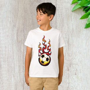 Camiseta Bola De Futebol Em Fogo