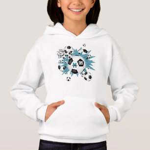 Camiseta bola de futebol feminino estouro em azul turquesa