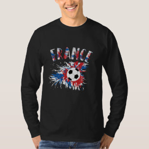 Camiseta Bola de Futebol Grunge da Bandeira da França