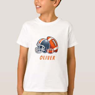 Camiseta Bola de Futebol Helmet Cartoon Birthday Boy