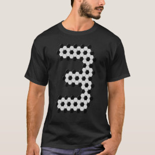 Camiseta Bola De Futebol Número 3 Para Meninos De 3 Anos Di