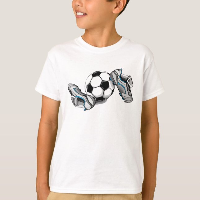 Camiseta Bola De Futebol Para Crianças E Calçados (Frente)